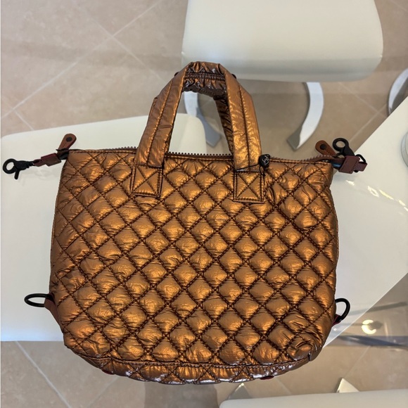 Quilted Metallic Bronze Women's Bag Small Size - Picture 2 of 6